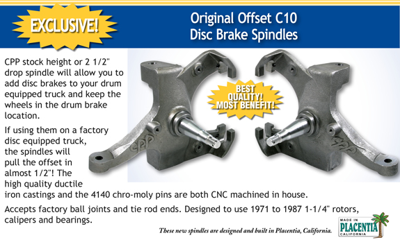 CPP's C10 Original Offset Disc Brake Spindles